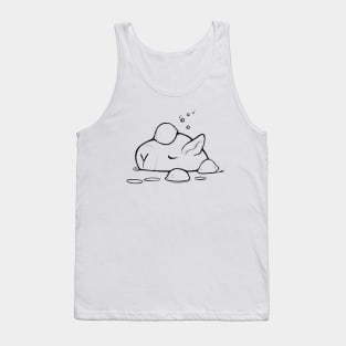 Capybara and Orange [Black Lines] Tank Top